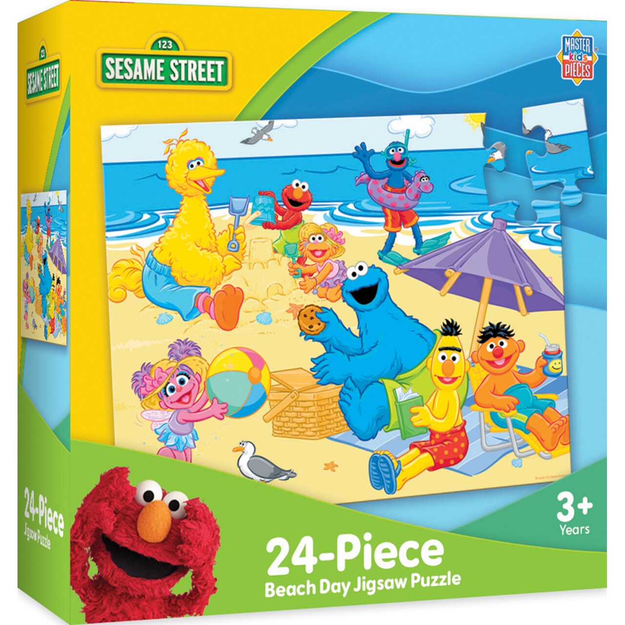 MasterPieces 24 Piece Sesame Street Puzzle for Kids - Beach Day - 15"x11.5"